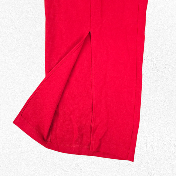 Dress the Population Red Rouge Stevie V Neck Wide Leg Belt Jumpsuit Size Medium - Picture 10 of 15